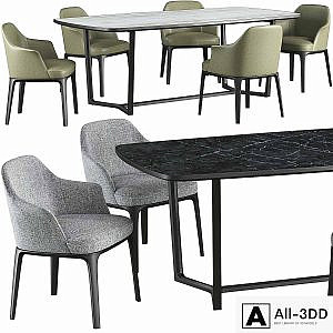 Dining table Poliform Concorde and chair Poliform Sophie