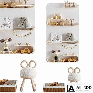 Children room. Decor set 04