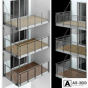 Metal balcony / Metal balcony (3 types of cantilever balconies)