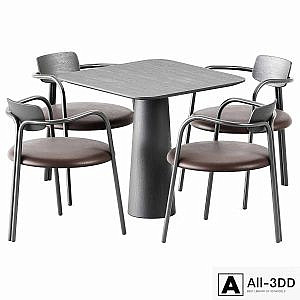 Table POV 460 S80 by Ton and Chair Via Veneto by De Castelli