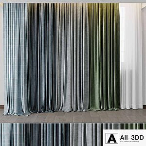Hadi Curtains 40 - collection of green and blue curtains with patterns