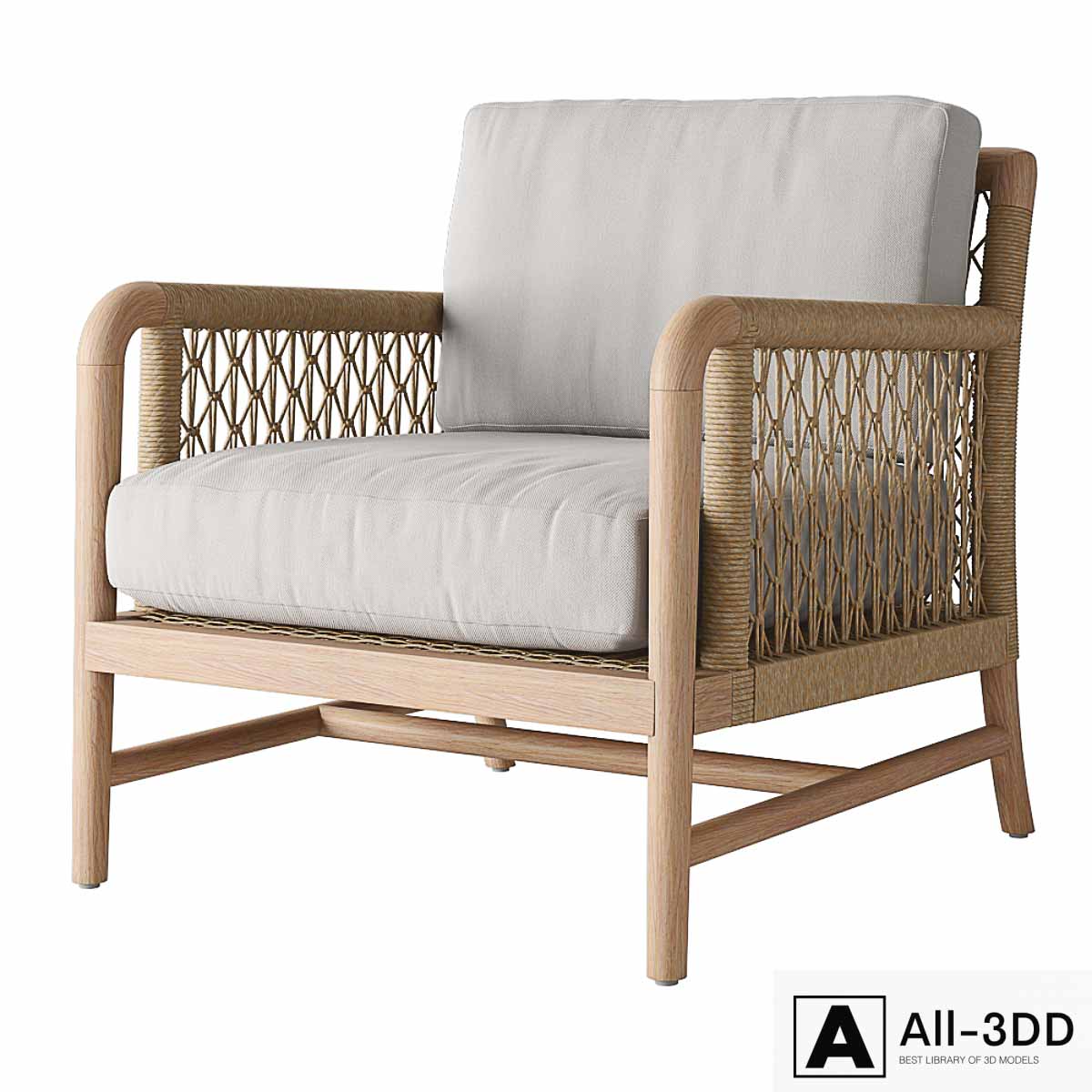 Palecek Montecito Outdoor Lounge Chair modern interior 3D model Palecek Montecito Outdoor Lounge Chair