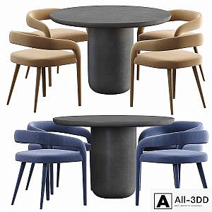 CB2 Lisette chair and Lola Dining table