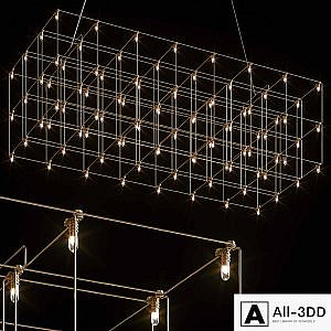 QUASAR UNIVERSE SQUARE DOUBLE SUSPENSION LAMP 87,5 cm