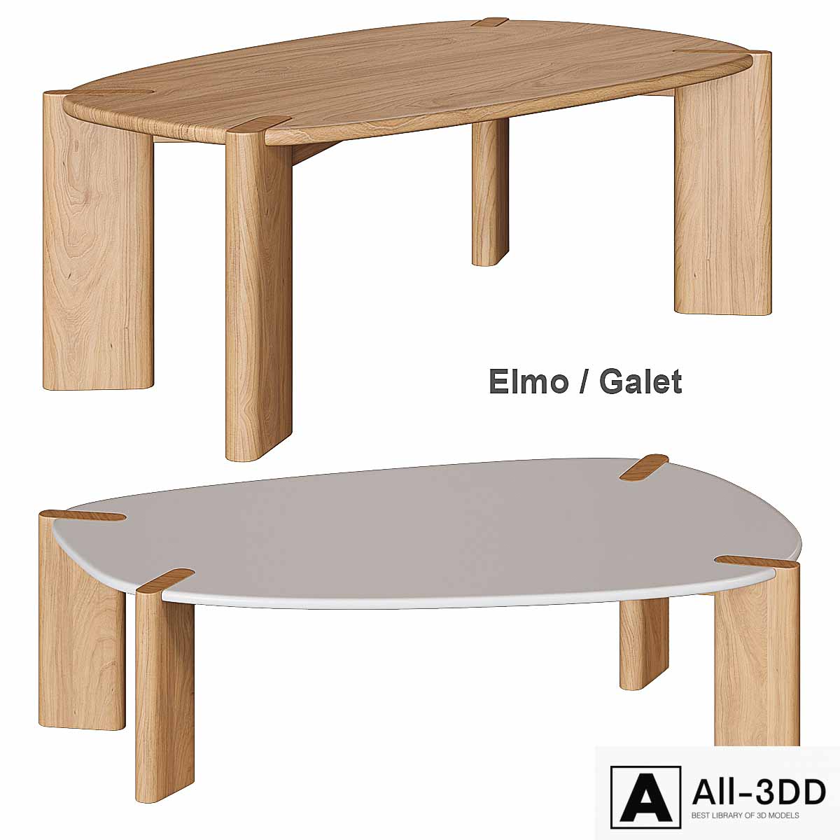Elmo / Galet Coffee table La Redoute modern interior 3D model Elmo / Galet Coffee table La Redoute