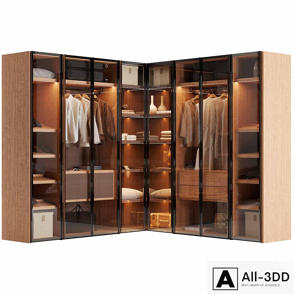 Pianca milano wardrobes modern interior 3D model Pianca milano wardrobes