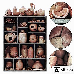 Dishes clay splinter old n2