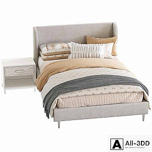 Bed Wren Wingback Upholstered Bed