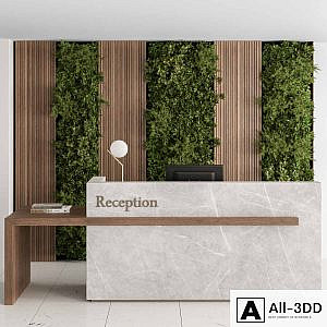 Reception Desk and Wall Decor with vertical Garden - Office Set 238
