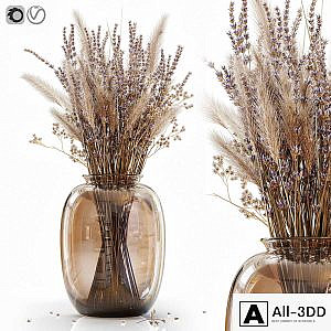 Dry flowers in modern vase 4