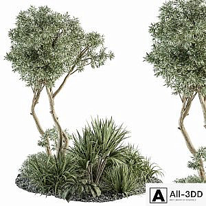 Needle tree and Bush - Outdoor Garden Set 305