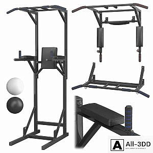 Set - wall horizontal bar, horizontal bar 3 in 1 and full horizontal bar-bars-press