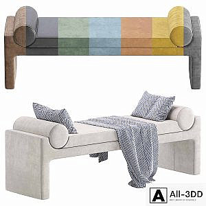 Coco Republic Bleecker Bench Velvet and Leather 8 set