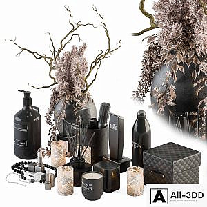 Bathroom accessory Set with Dried Plants Set 21