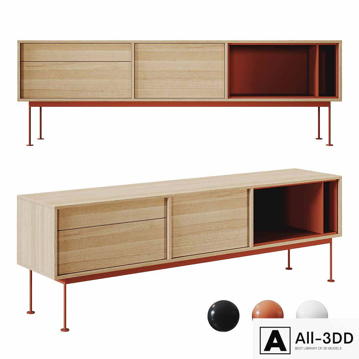TEULAT - Yoko TV Bench modern interior 3D model TEULAT - Yoko TV Bench
