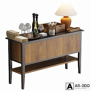 Waiter station with items