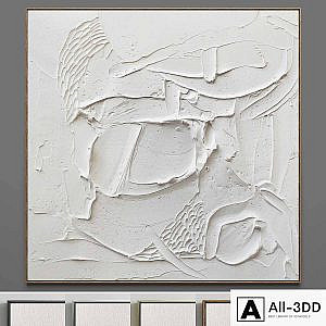Plaster two square photo frames 04