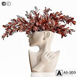 Human face art vase