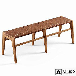 Zara Home - The bench made of wood and leather