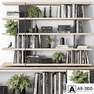Wood and Metal Shelves Decorative - Rack Set 11