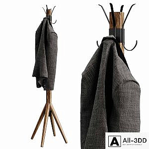 Wooden floor hanger jacket, clothes, hallway