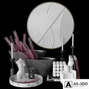 Decorative set with bas-relief