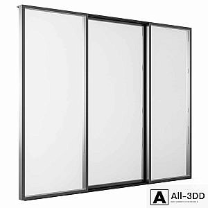 Sliding Black Metal Window Modern - Windows Set 05