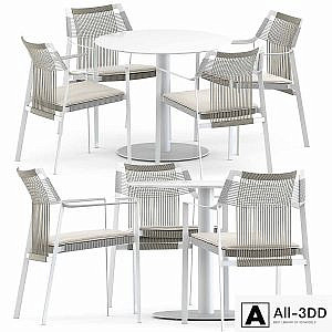 Nodi armchair and T-Ttable dining table by Tribu