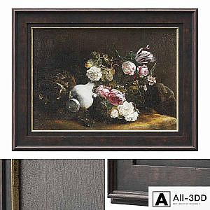 Classic frame with floral still life