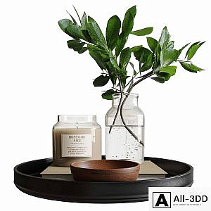 Decorative set with branch
