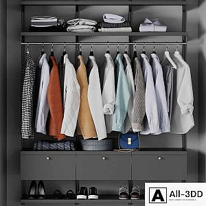 Wardrobe, wall module, clothing