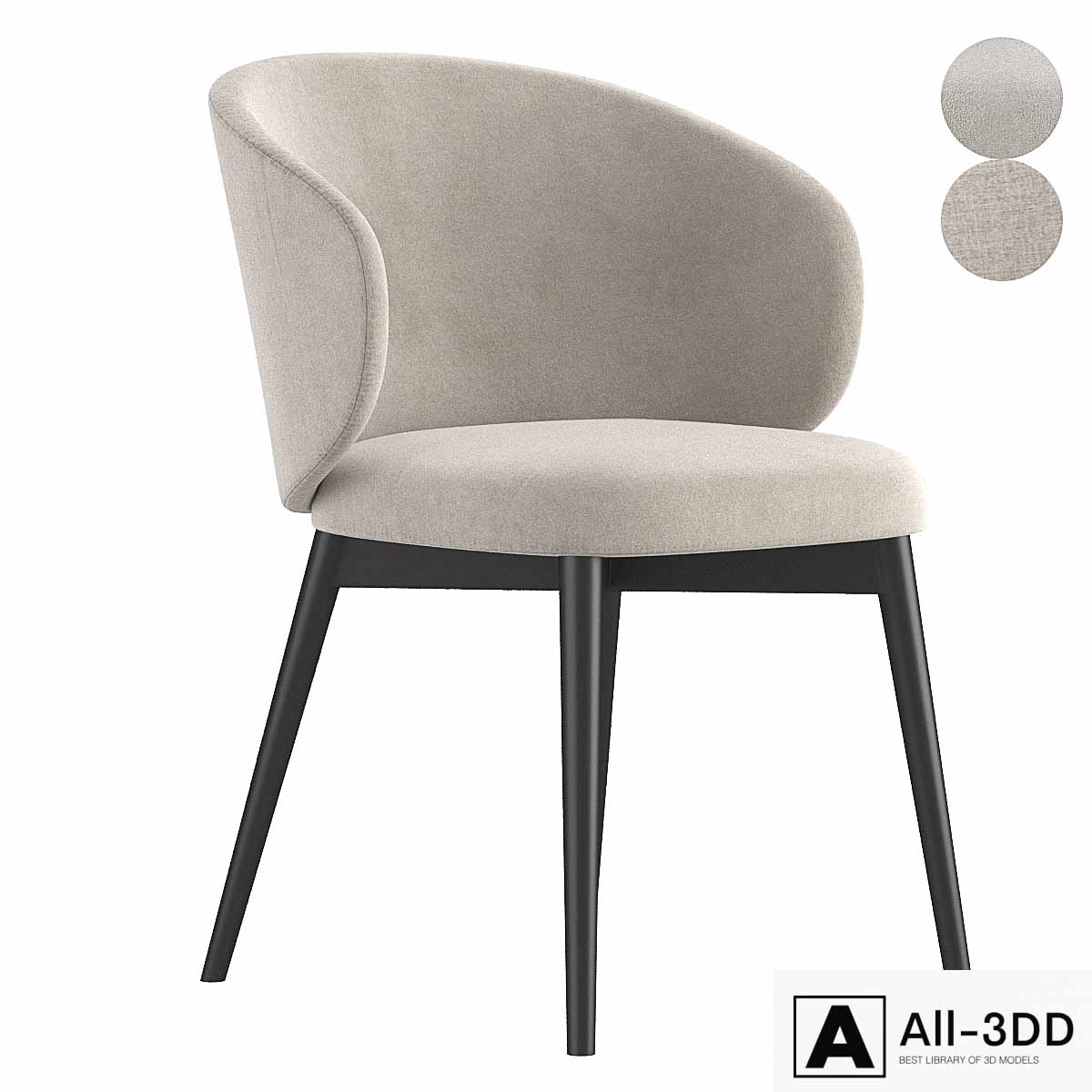 Connubia Tuka arm chiar modern interior 3D model Connubia Tuka arm chiar