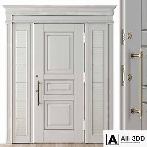 White and Glass Classic Front Door - Set 38