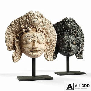 Bhairava face mask sculpture