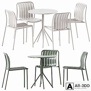 Nolita Garden Table by Pedrali and Trocadero Dining Chair by Talenti