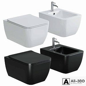 Toilet bowl WellWant Tesoro WWU01111W suspended with seat Microlift