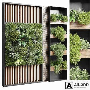Vertical garden stand 15 - wall decor with shelves for the library and closet or showcase corona