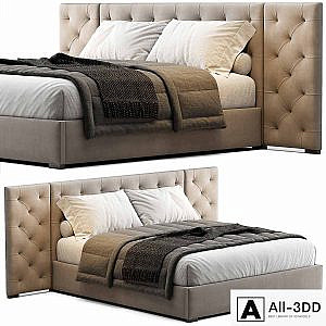 Modena Fabric Diamond-Tufted Extended Bed