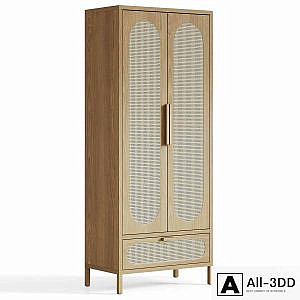 Classic Rattan & Wood Cabinet