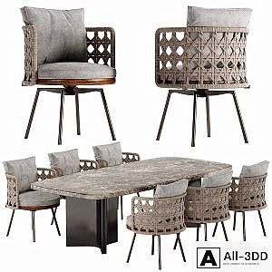 Minotti Tor II Nest chair Marvin table set