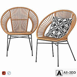 Rattan Accent Chair Natural Sarita