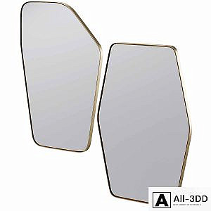 Wall Mirror Shape Brass by Kare Design