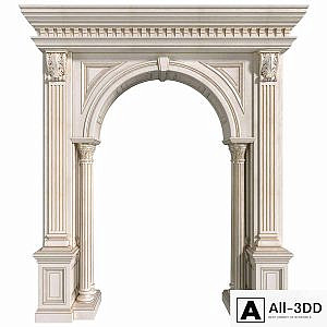 Arch in classic style.Arched interior doorway in a classic style.Traditional Interior Arched Doorway Opening