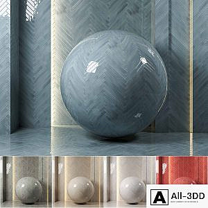 (4k)(5colors)Carolina Polished Ceramic Wall Tiles Set 1-(Seamless, pbr)