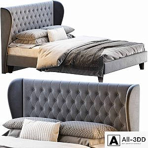 Double bed Vienso 160 Barhat Gray from Divanru