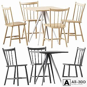 Pyramid Table 21 and J41 Chair by Hay