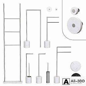 Stand set with bathroom accessories BERTOCCI Carrarino