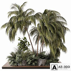 Outdoor Garden set bush and Tree - Garden Set 649