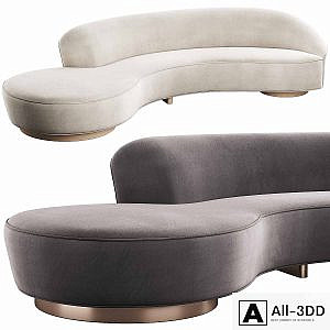 005 Serpentine sofa with arm by Vladimir Kagan