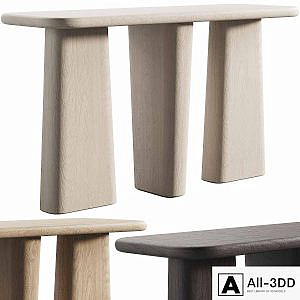 135 Kalle Sculptural Oak Console japandi style 3 colors